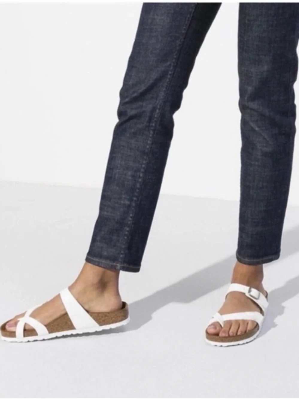 Birkenstock Betula Mia Soft White Narrow leather sandals women’s 11 men’s 9 - Picture 2 of 12